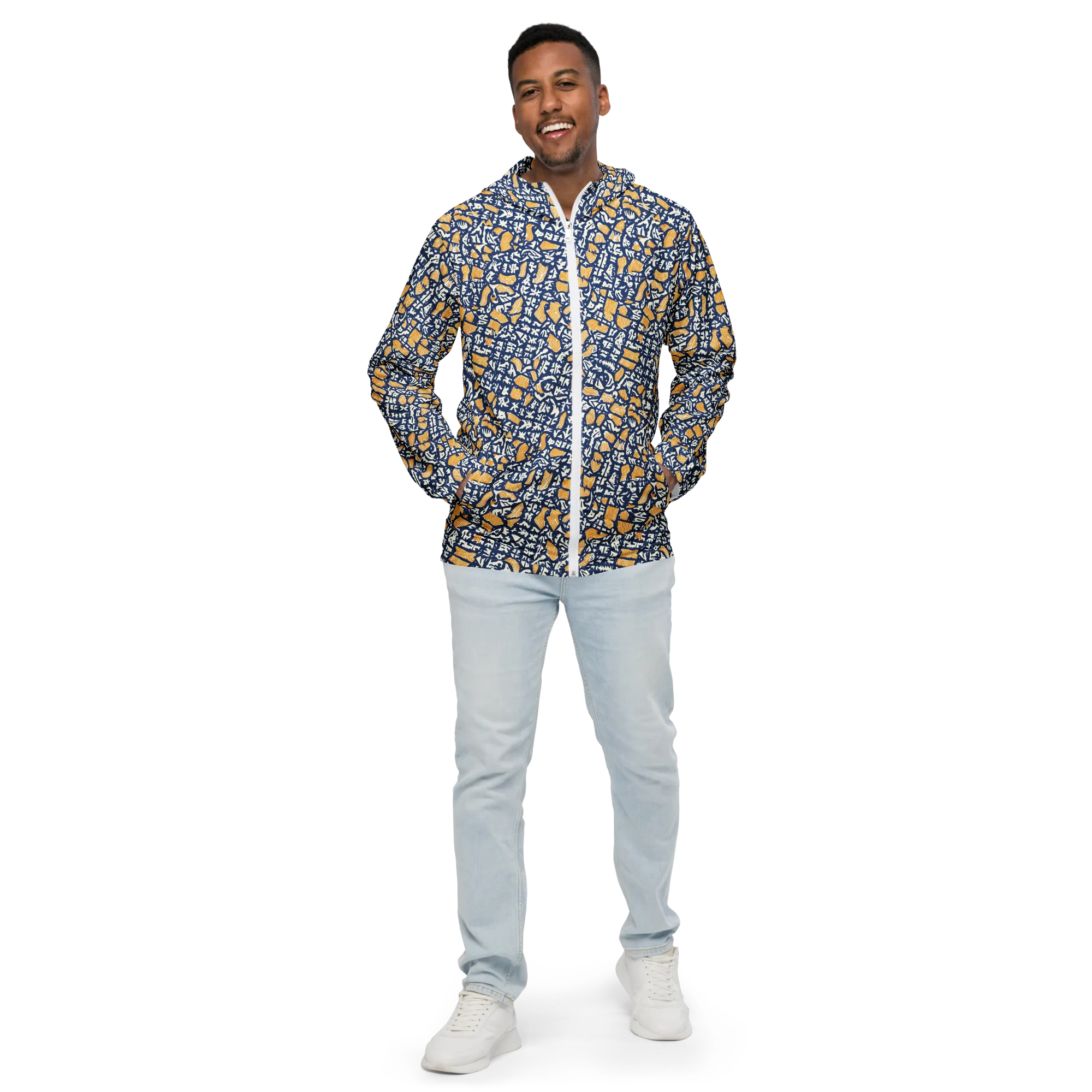Ochre Inkstorm on Men's Windbreaker — Front
