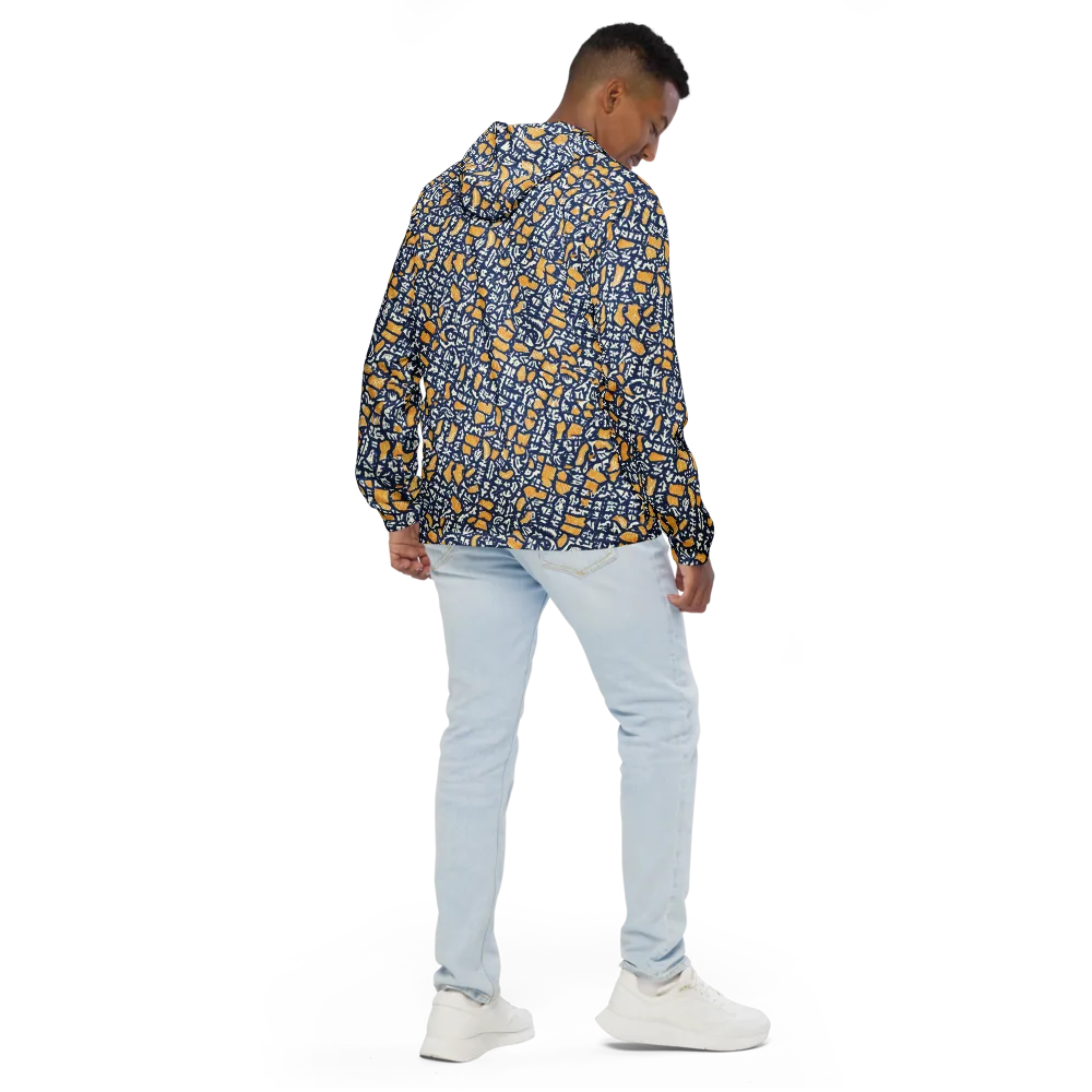 Ochre Inkstorm on Men's Windbreaker — Back