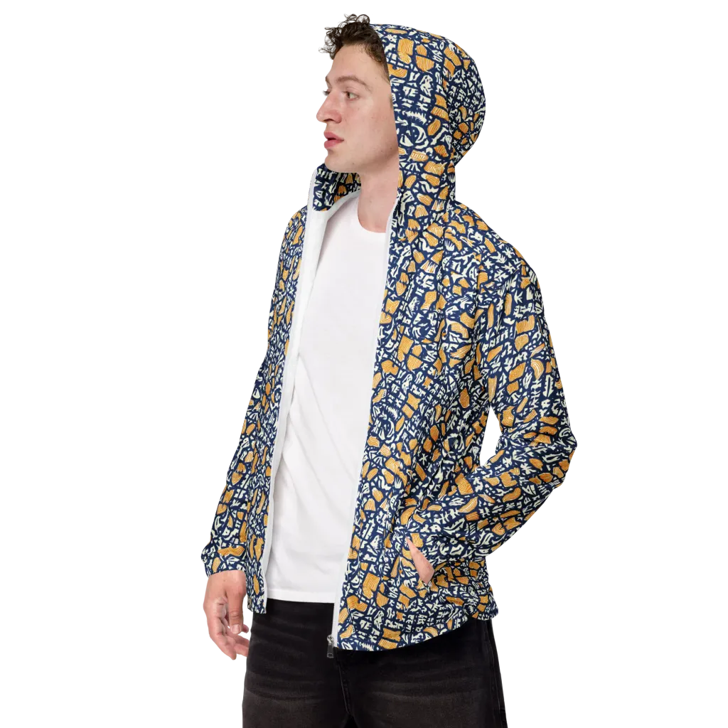 Ochre Inkstorm on Men's Windbreaker — Left Front