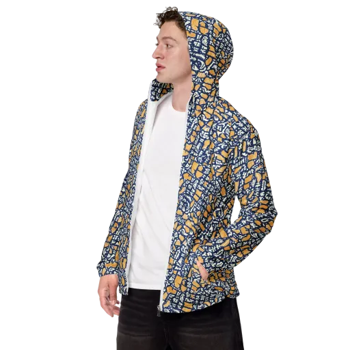 Ochre Inkstorm on a Men's Windbreaker