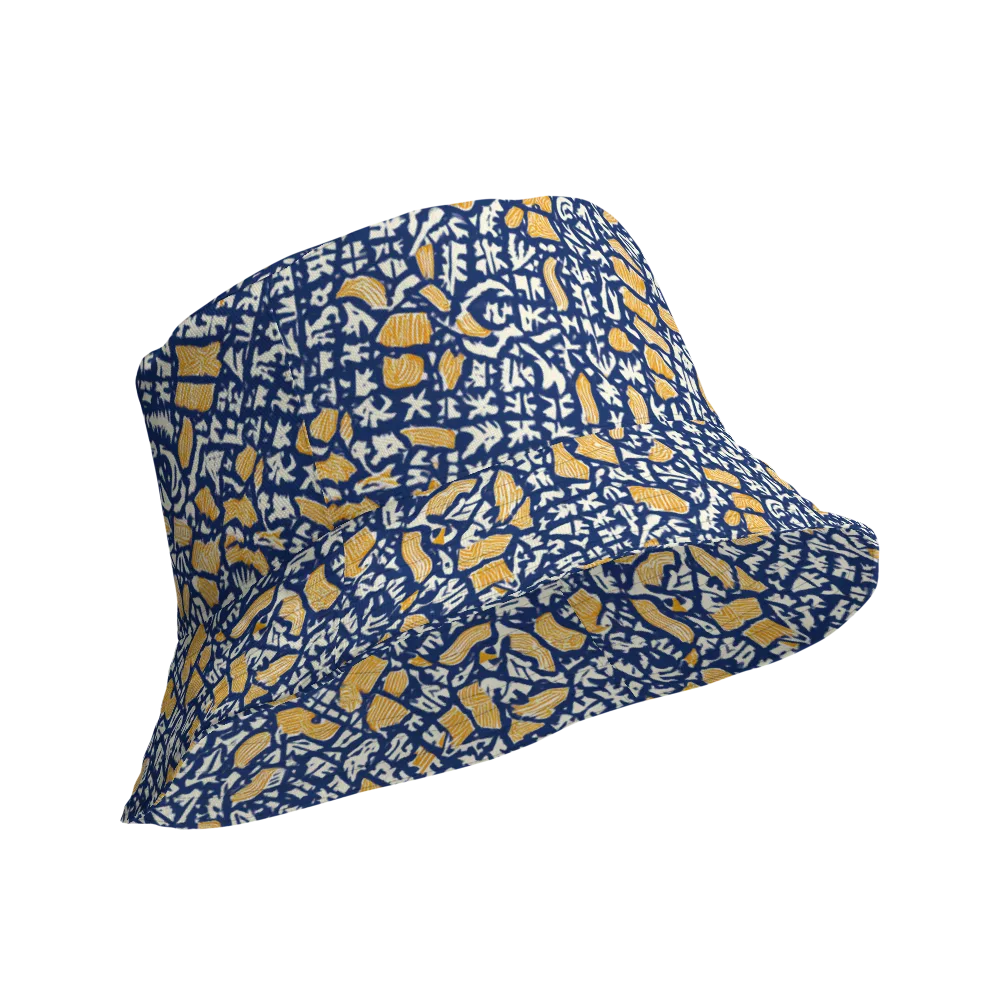 Ochre Inkstorm on Reversible Bucket Hat — Product details Outside