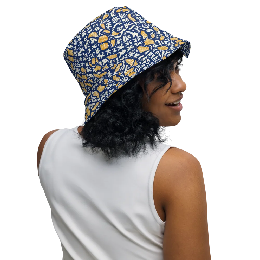 Ochre Inkstorm on Reversible Bucket Hat — Right Outside