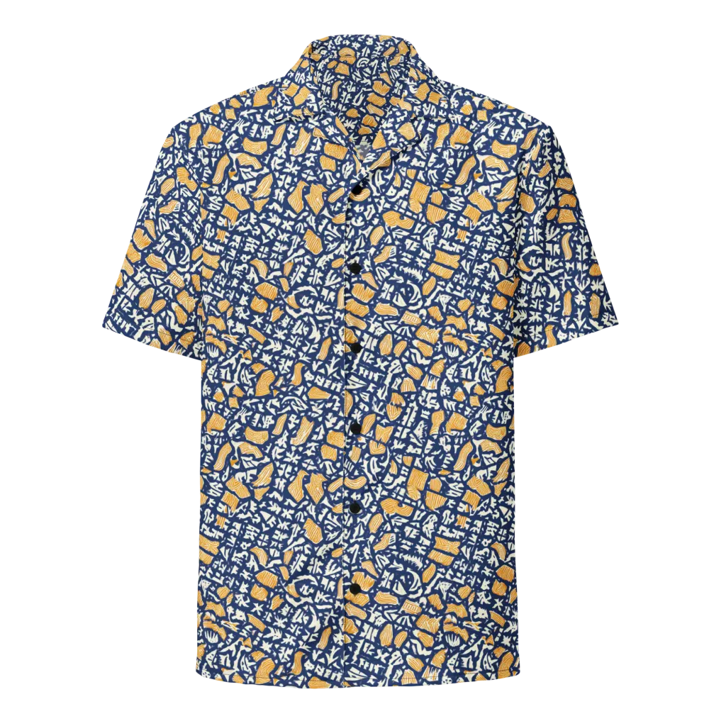 Ochre Inkstorm on Button Shirt — Front