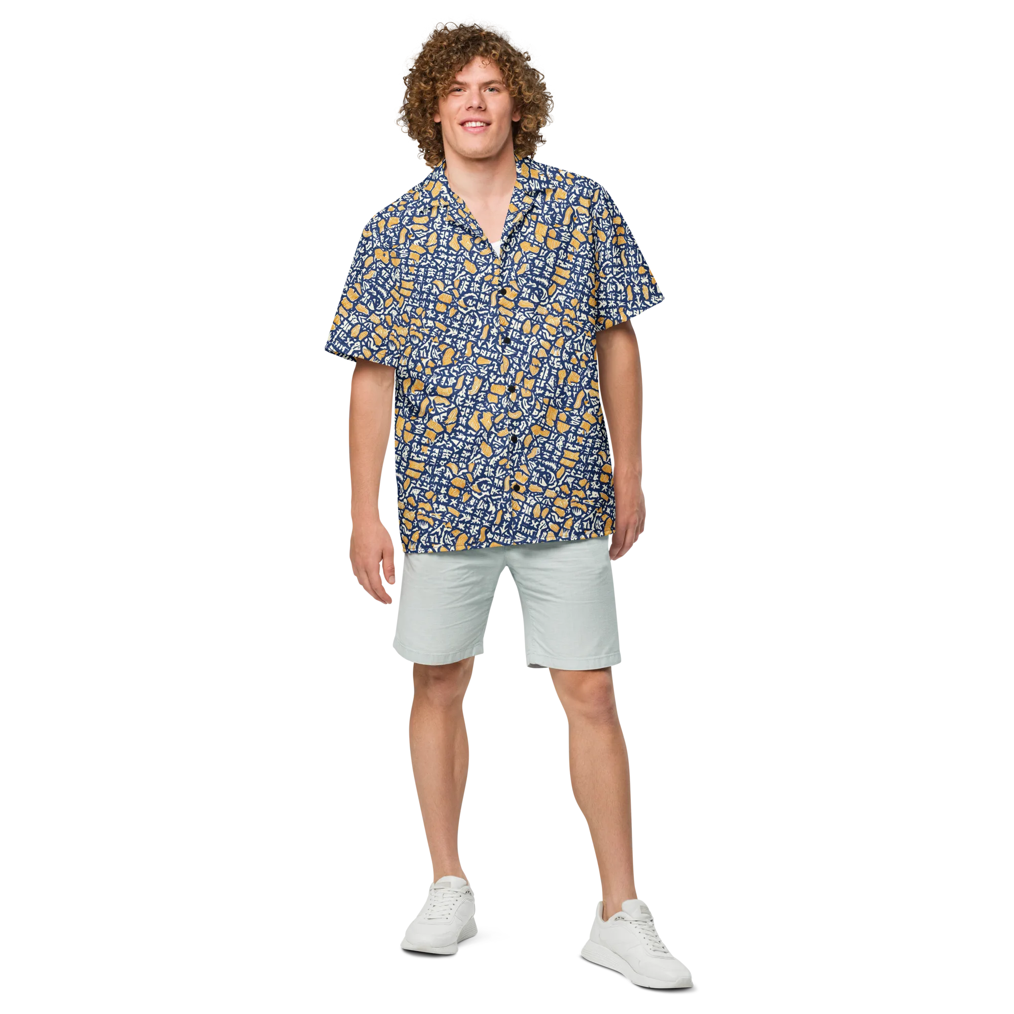 Ochre Inkstorm on Button Shirt — Front