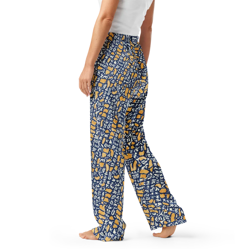 Ochre Inkstorm on Women's Pajama Pants — Left
