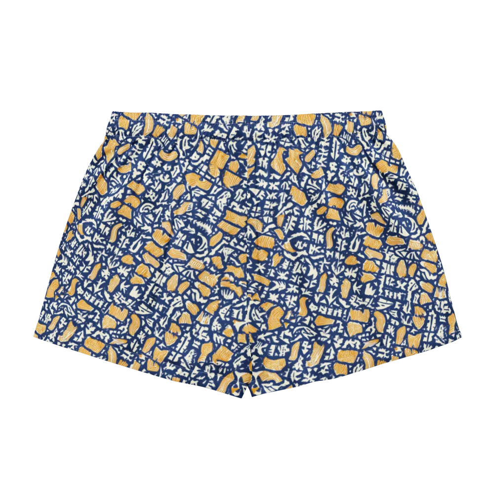 Ochre Inkstorm on Women's Pajama Shorts — Back