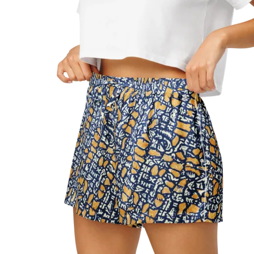 Ochre Inkstorm on a Women's Pajama Shorts