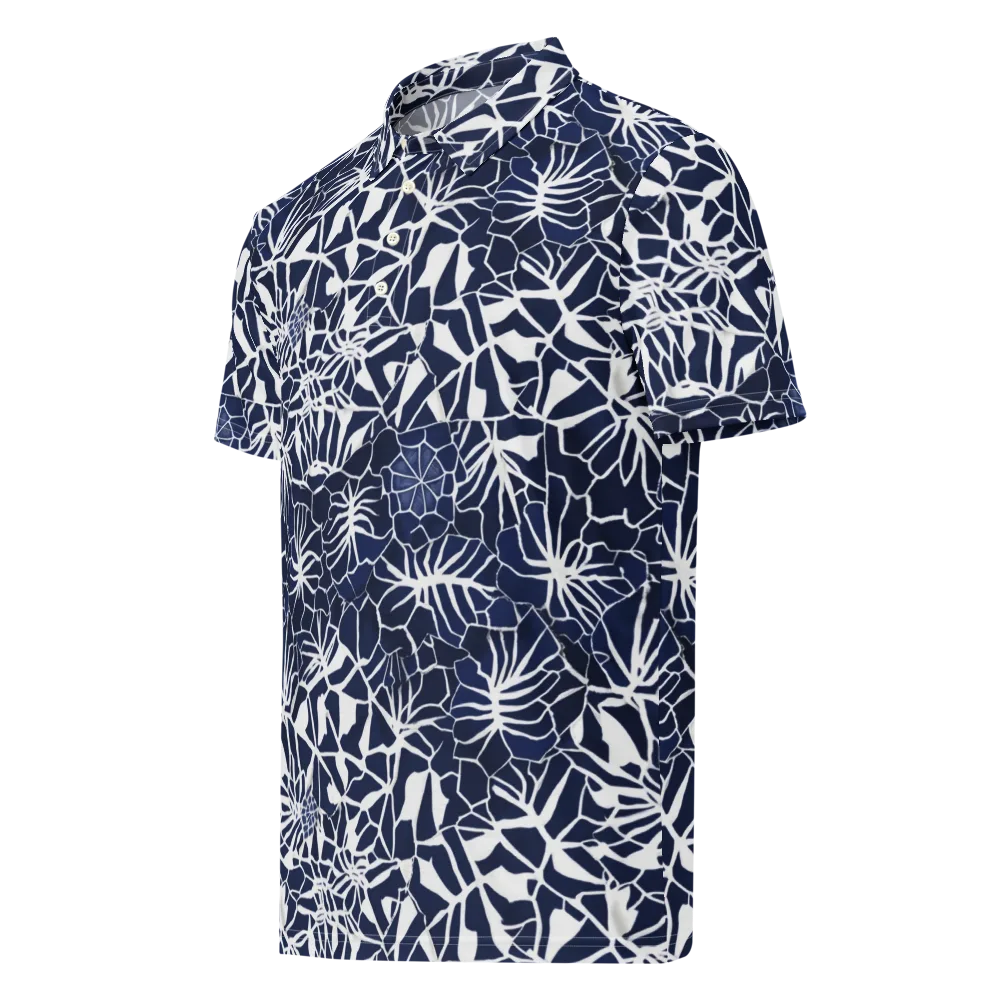 Indigo Bloom on Men's Slim Fit Polo Shirt — Left Front