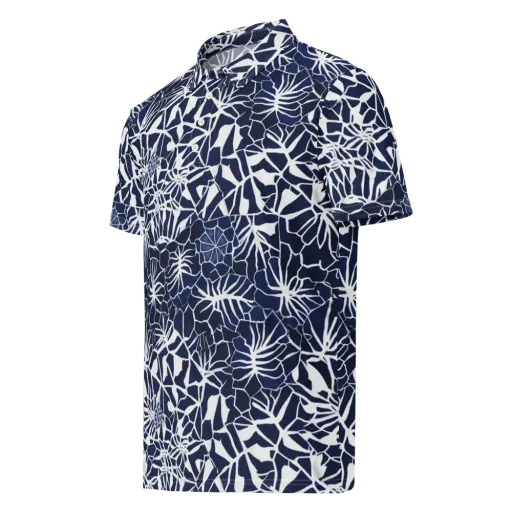 Indigo Bloom on a Men's Slim Fit Polo Shirt