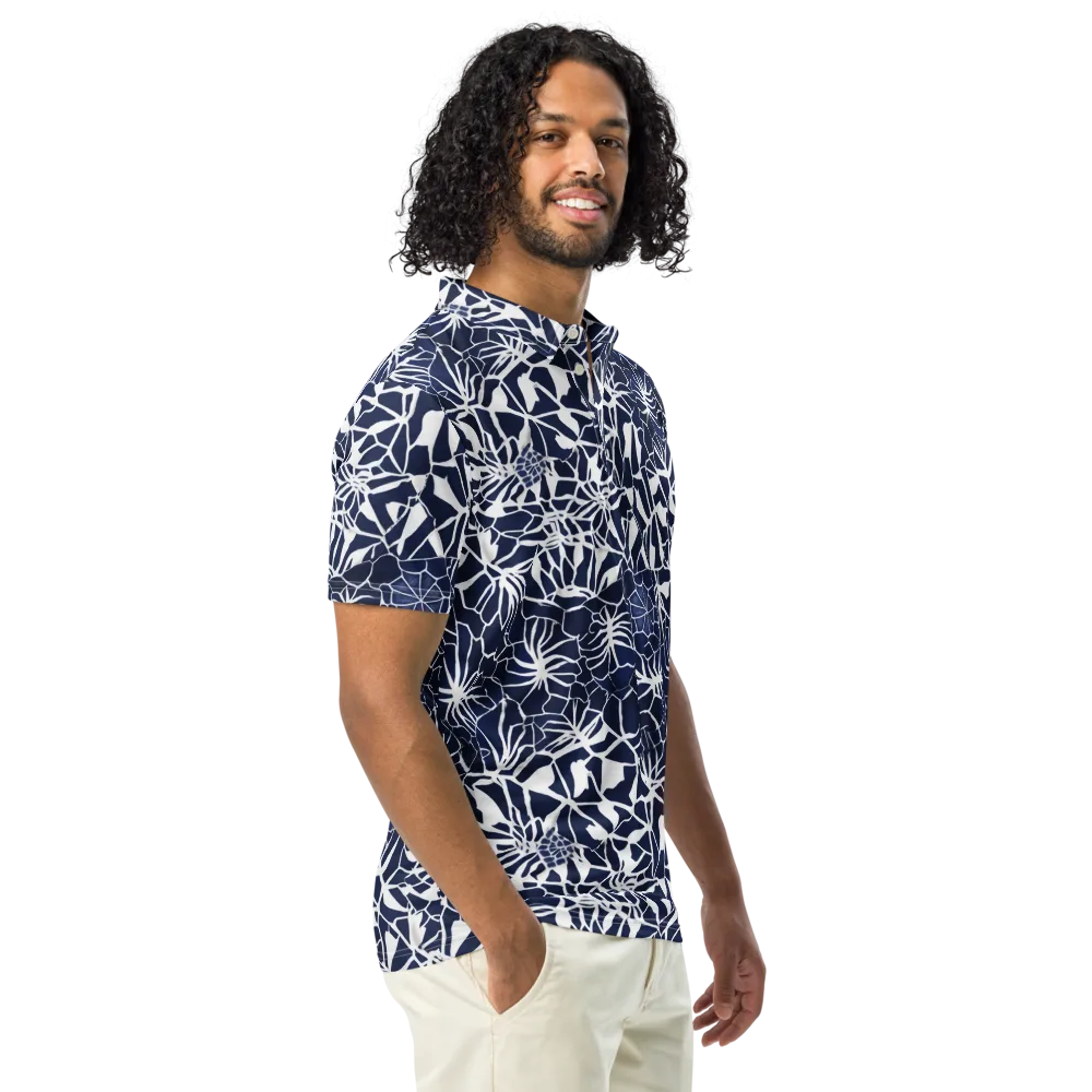 Indigo Bloom on Men's Slim Fit Polo Shirt — Right Front