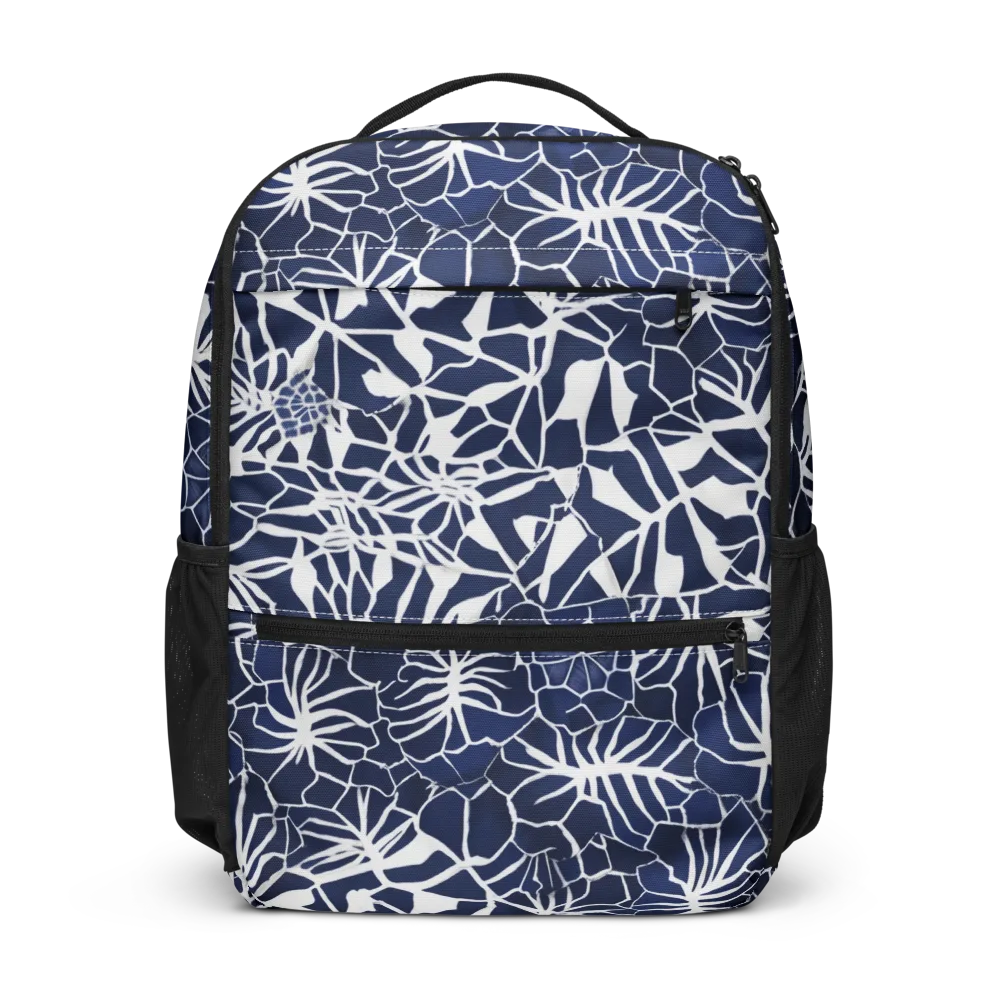 Indigo Bloom on Utility Backpack — Front