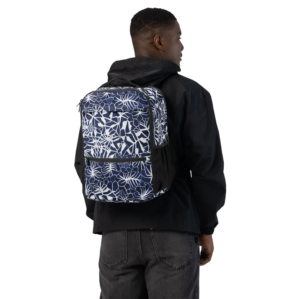 Indigo Bloom on Utility Backpack — Back