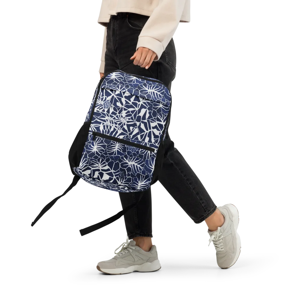 Indigo Bloom on Utility Backpack — Front