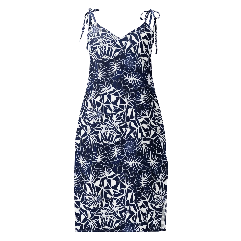 Indigo Bloom on Slip Dress — Front