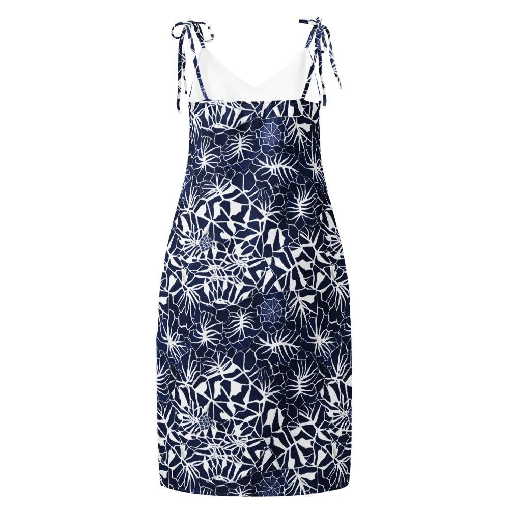 Indigo Bloom on Slip Dress — Back