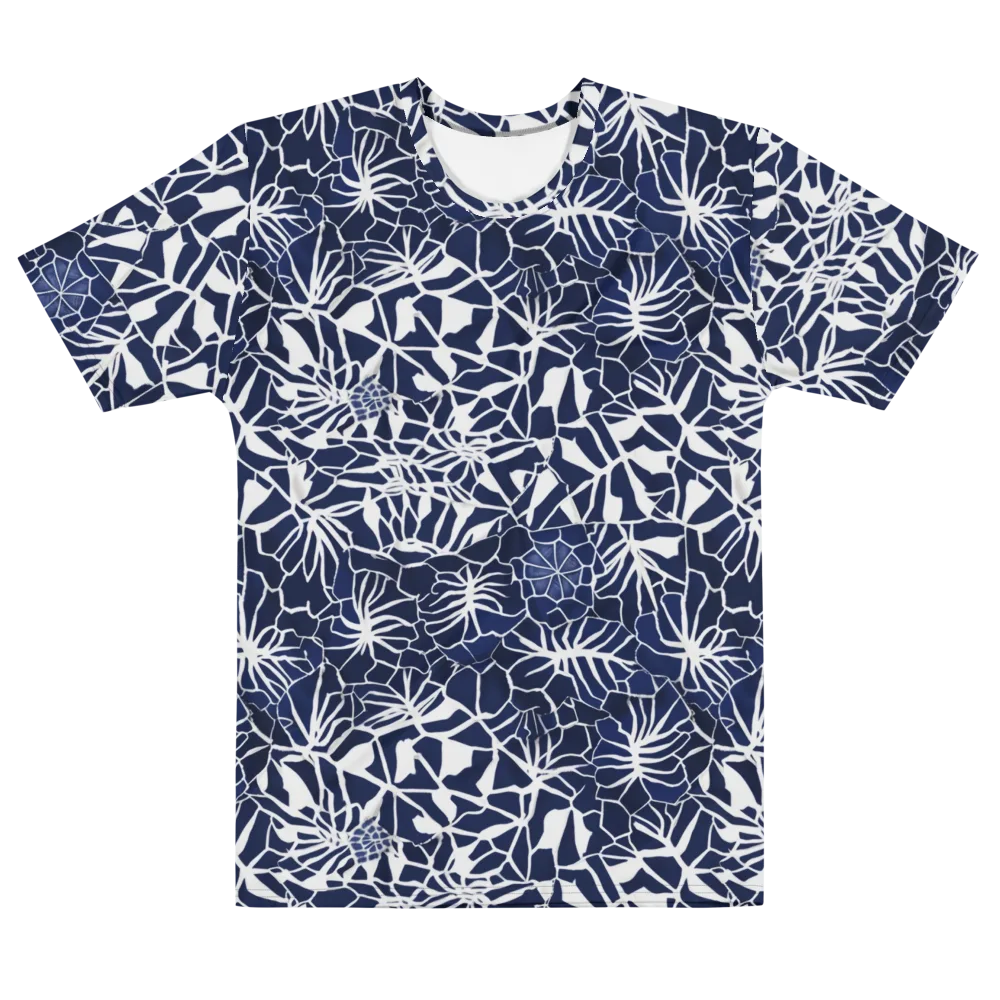 Indigo Bloom on Men's Cotton Crew Neck T-Shirt — Front