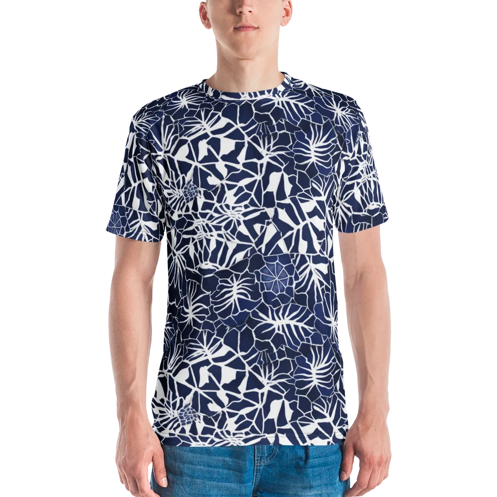 Indigo Bloom on Men's Crew Neck T-Shirt — Front