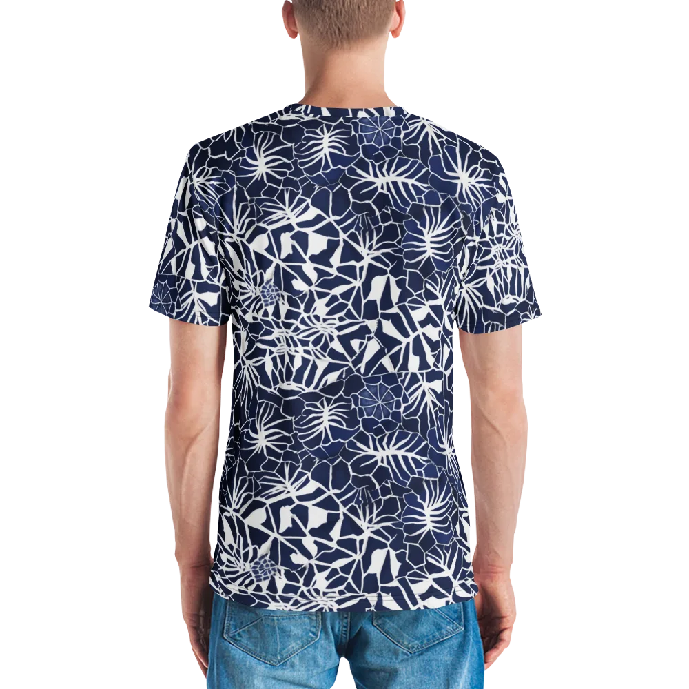 Indigo Bloom on Men's Crew Neck T-Shirt — Back