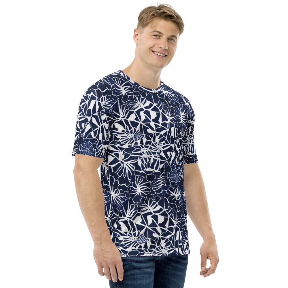 Indigo Bloom on Men's Crew Neck T-Shirt — Right