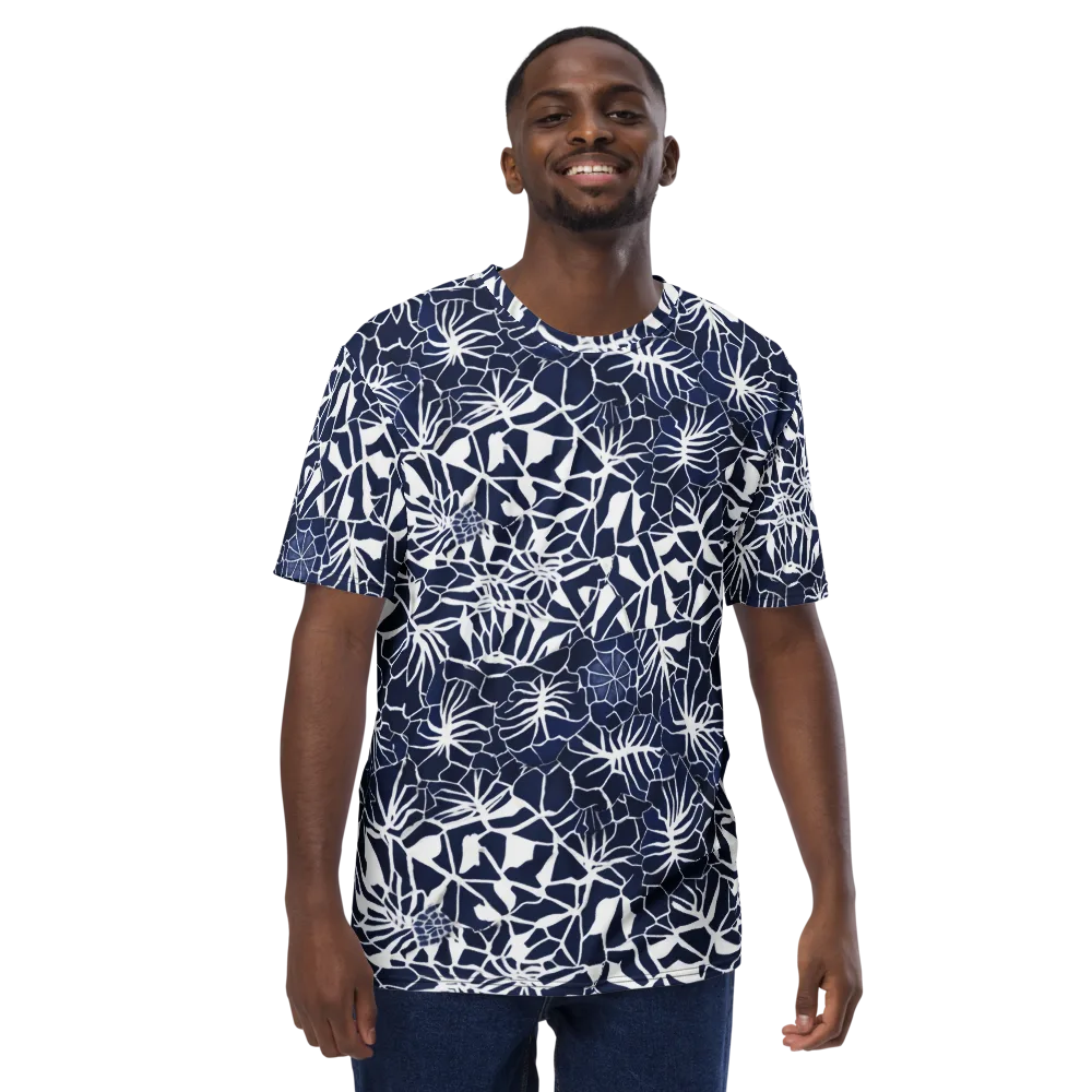 Indigo Bloom on Men's Crew Neck T-Shirt — Front