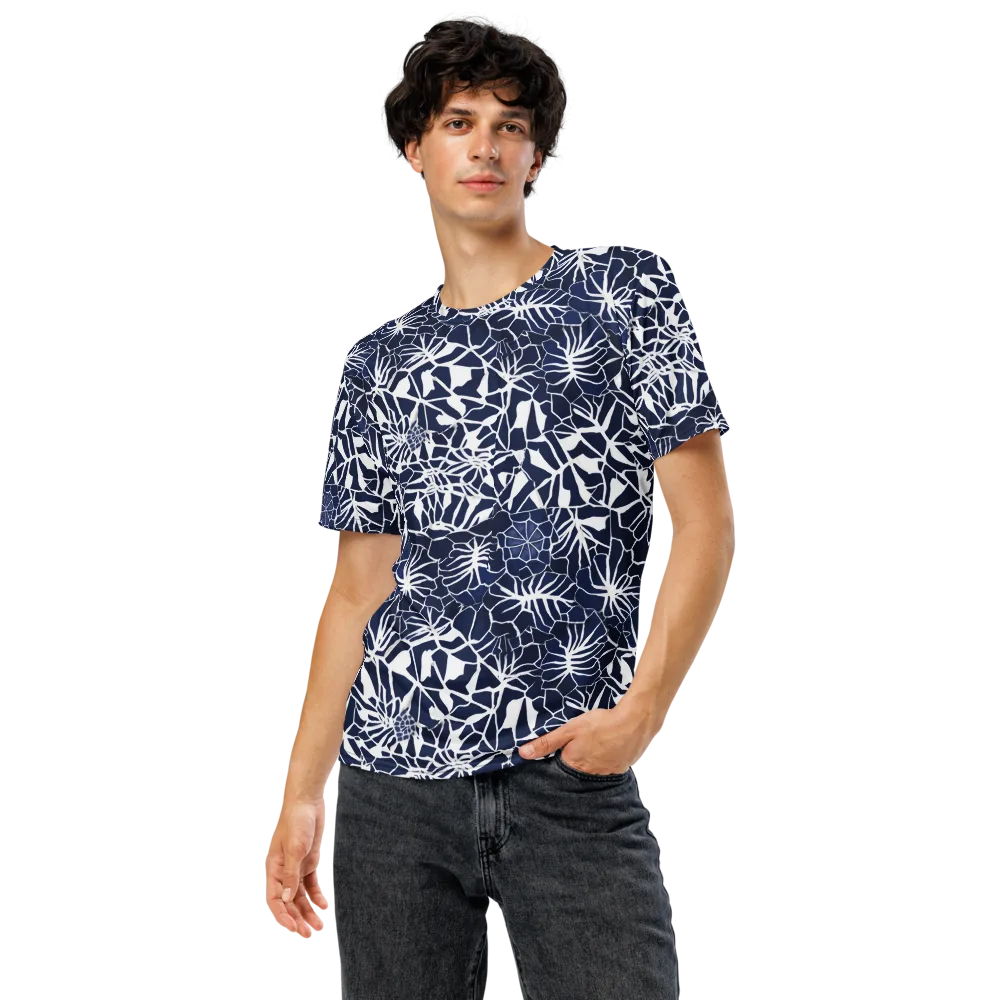 Indigo Bloom on Men's Crew Neck T-Shirt — Front