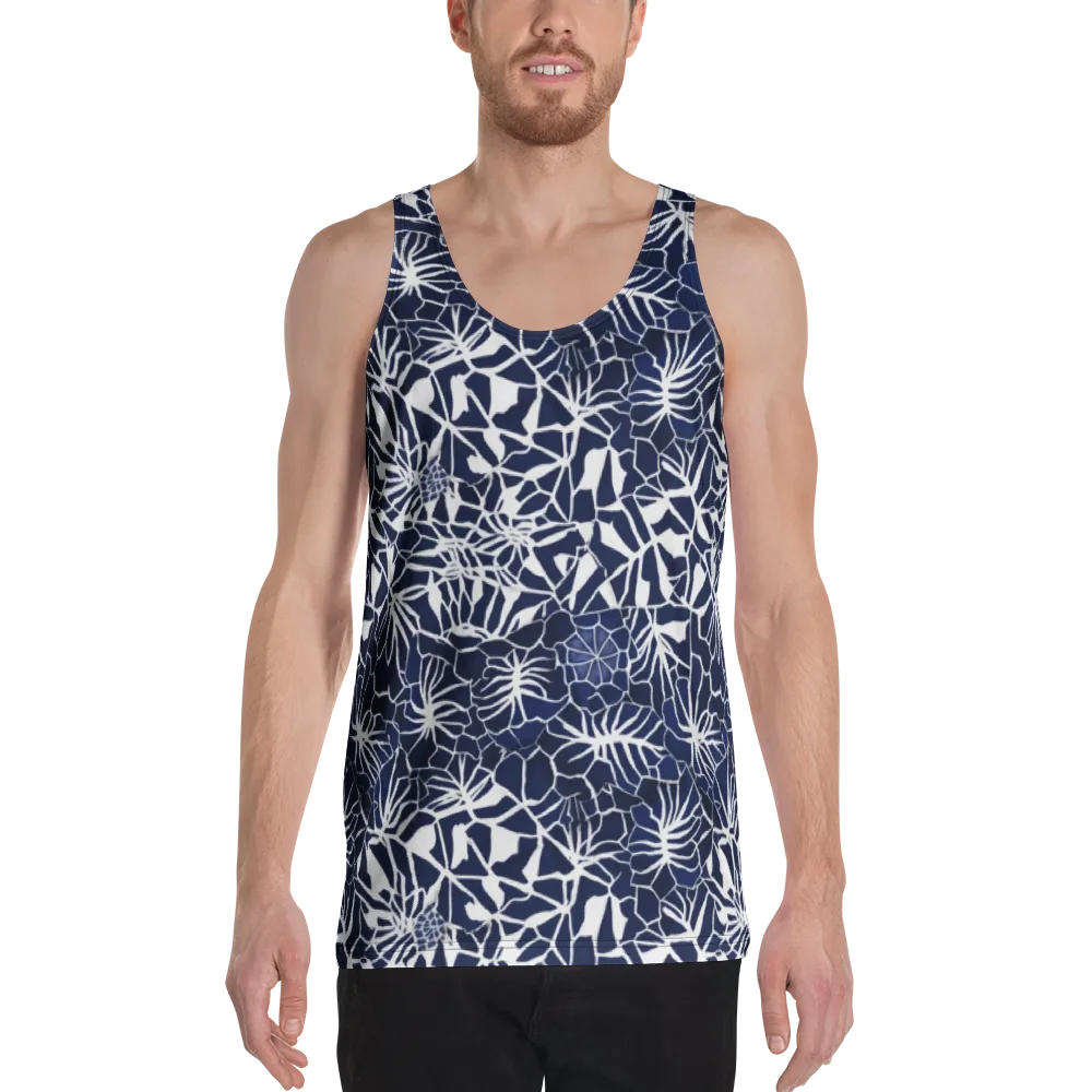 Indigo Bloom on Men's Tank Top — Front