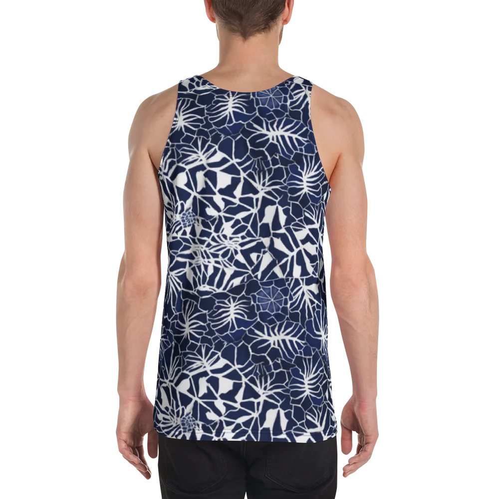 Indigo Bloom on Men's Tank Top — Back