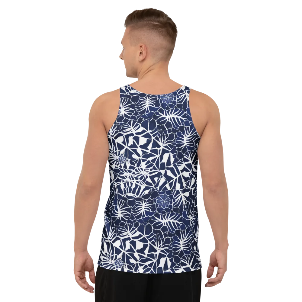 Indigo Bloom on Men's Tank Top — Back