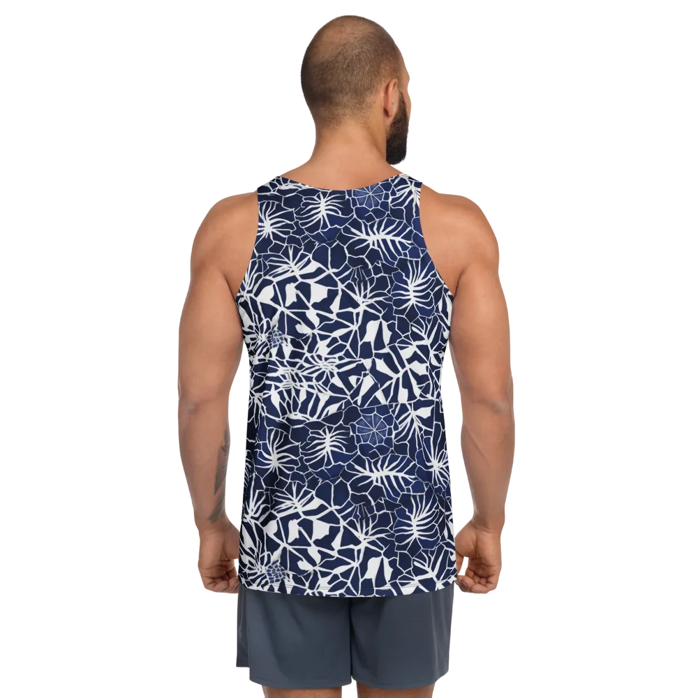 Indigo Bloom on Men's Tank Top — Back