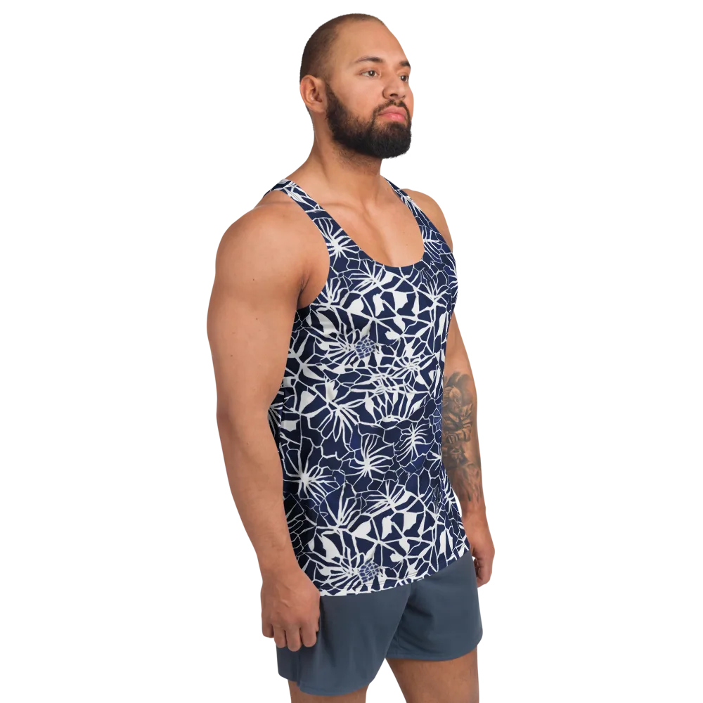 Indigo Bloom on Men's Tank Top — Right Front