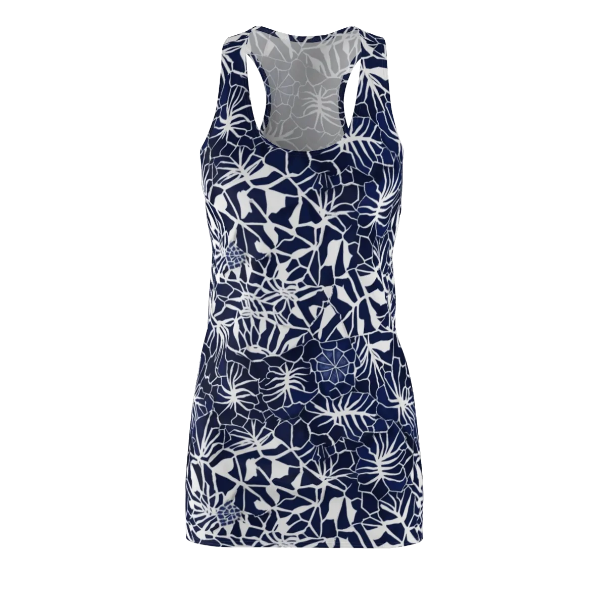 Indigo Bloom on Racerback Dress — Front