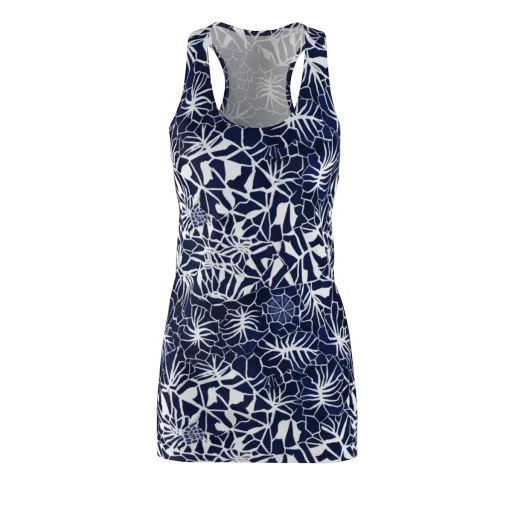 Indigo Bloom on a Racerback Dress