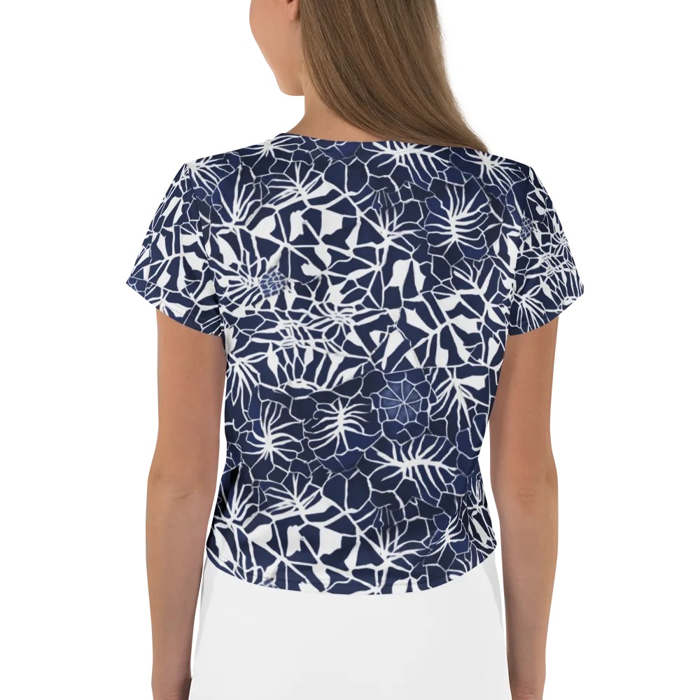 Indigo Bloom on Crop Tee — Back