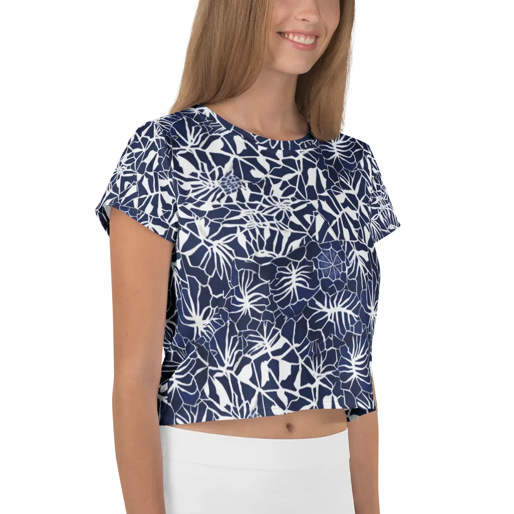 Indigo Bloom on Crop Tee — Right