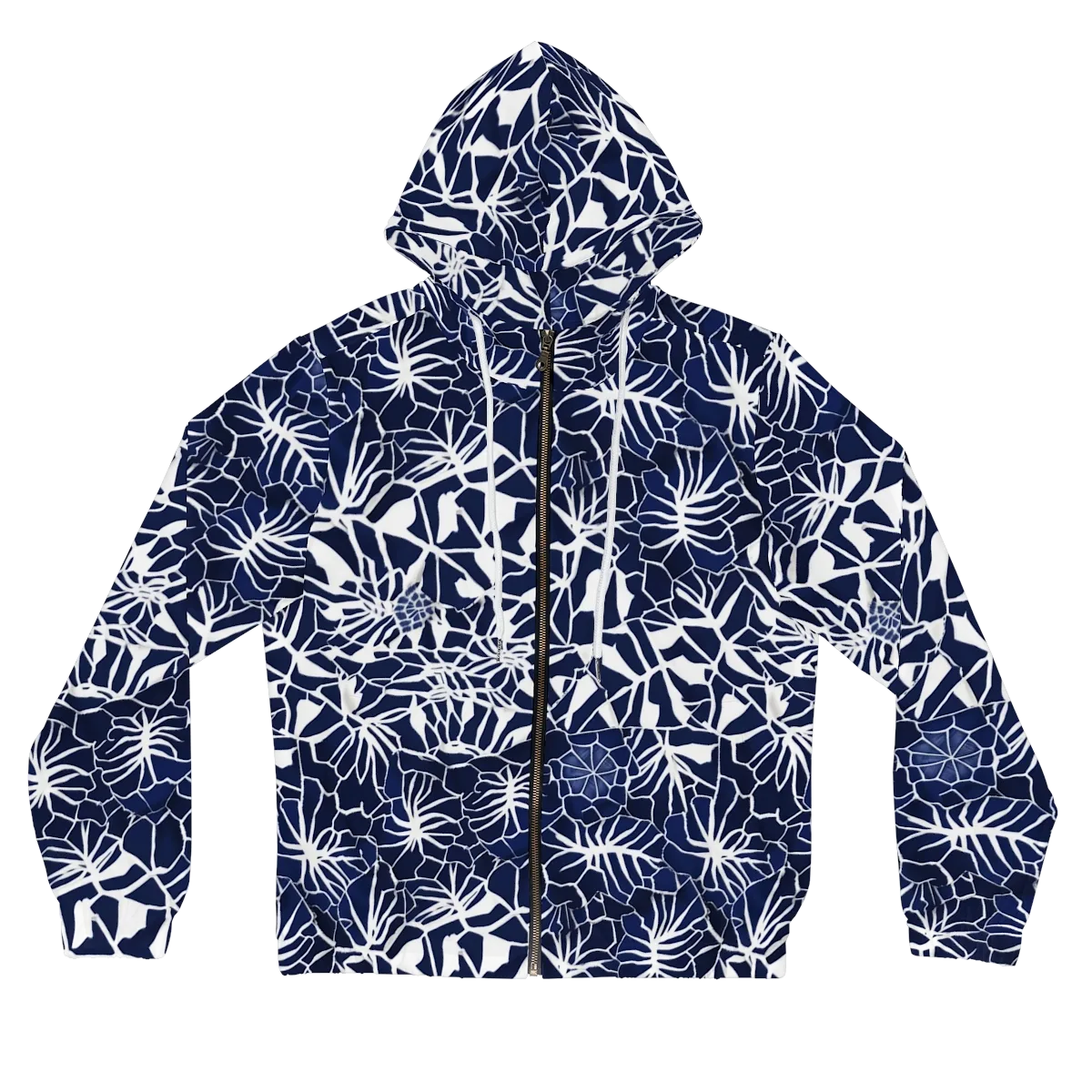 Indigo Bloom on Women's Full-Zip Hoodie — Front