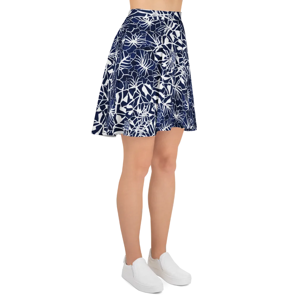 Indigo Bloom on Skater Skirt — Right