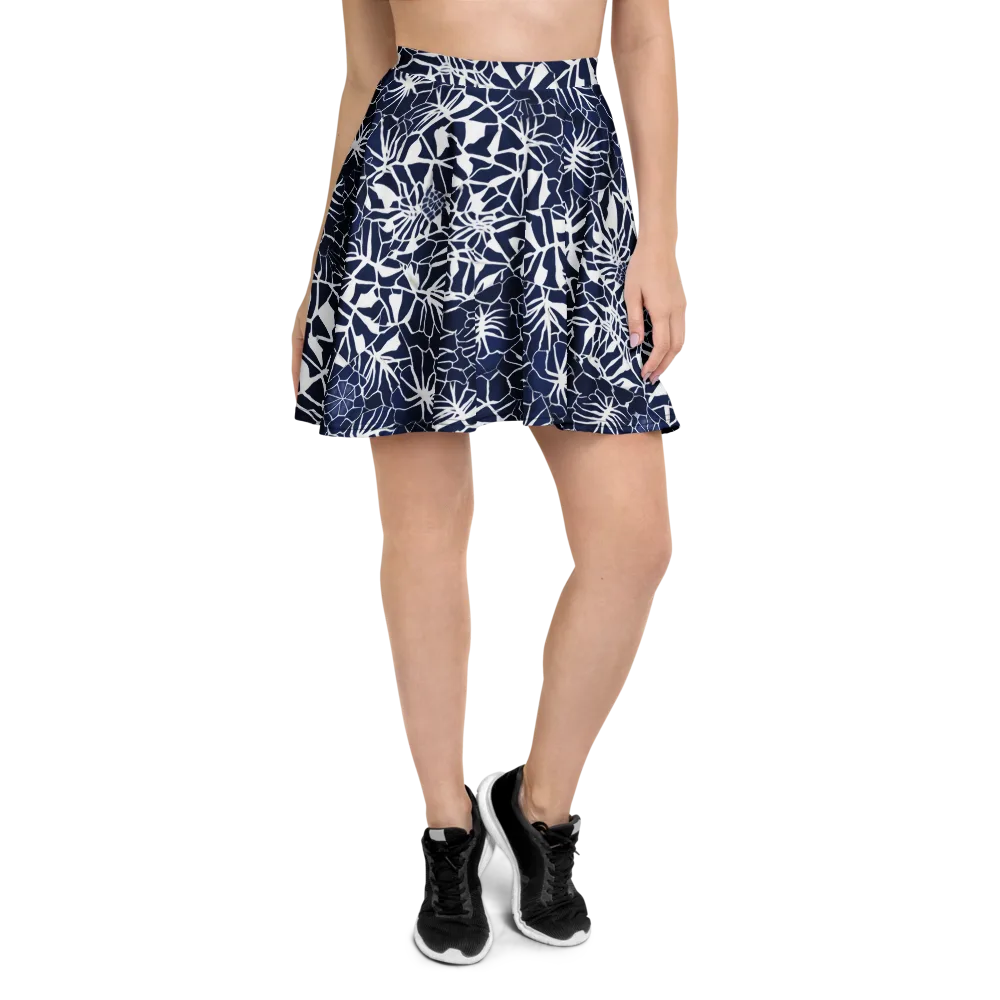 Indigo Bloom on Skater Skirt — Front