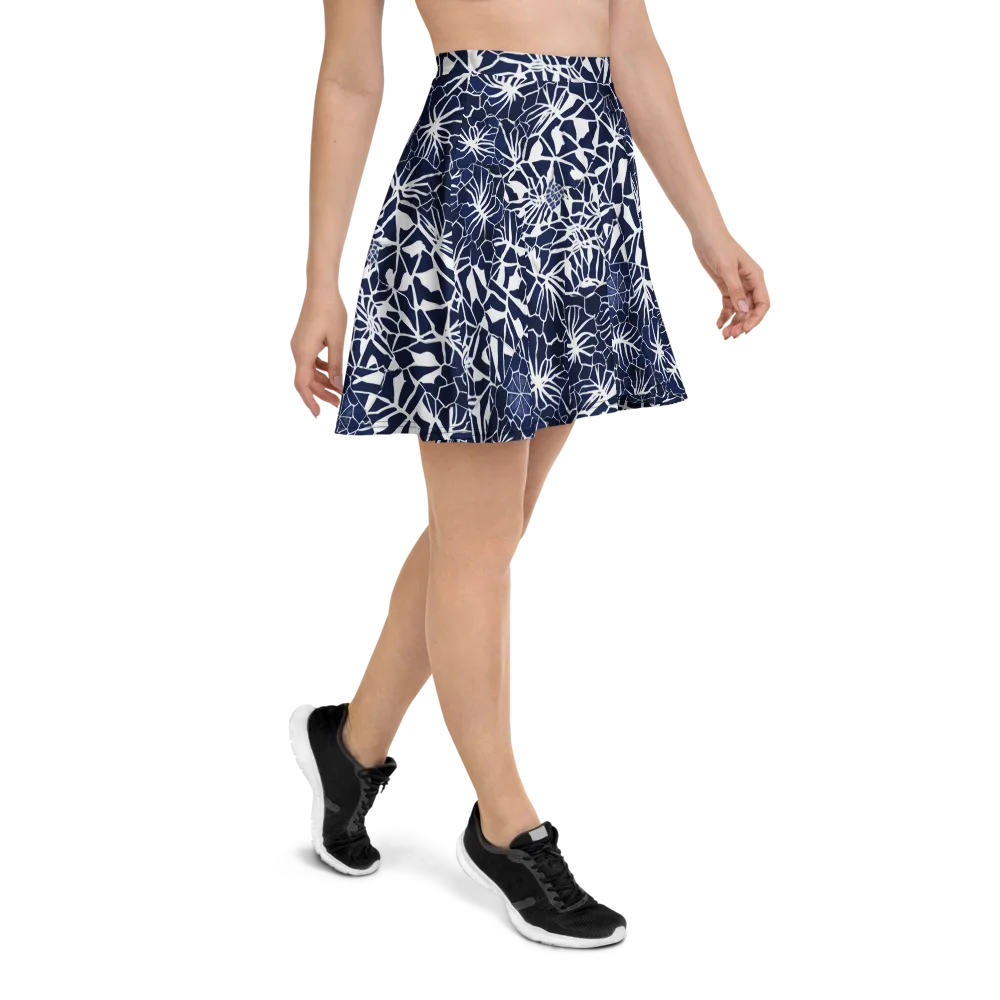 Indigo Bloom on Skater Skirt — Right
