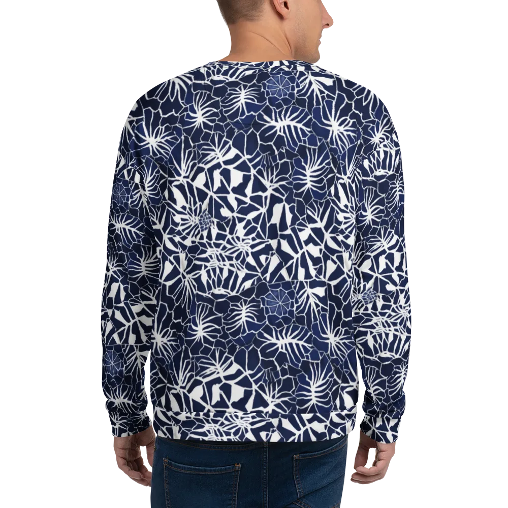 Indigo Bloom on Sweatshirt — Back