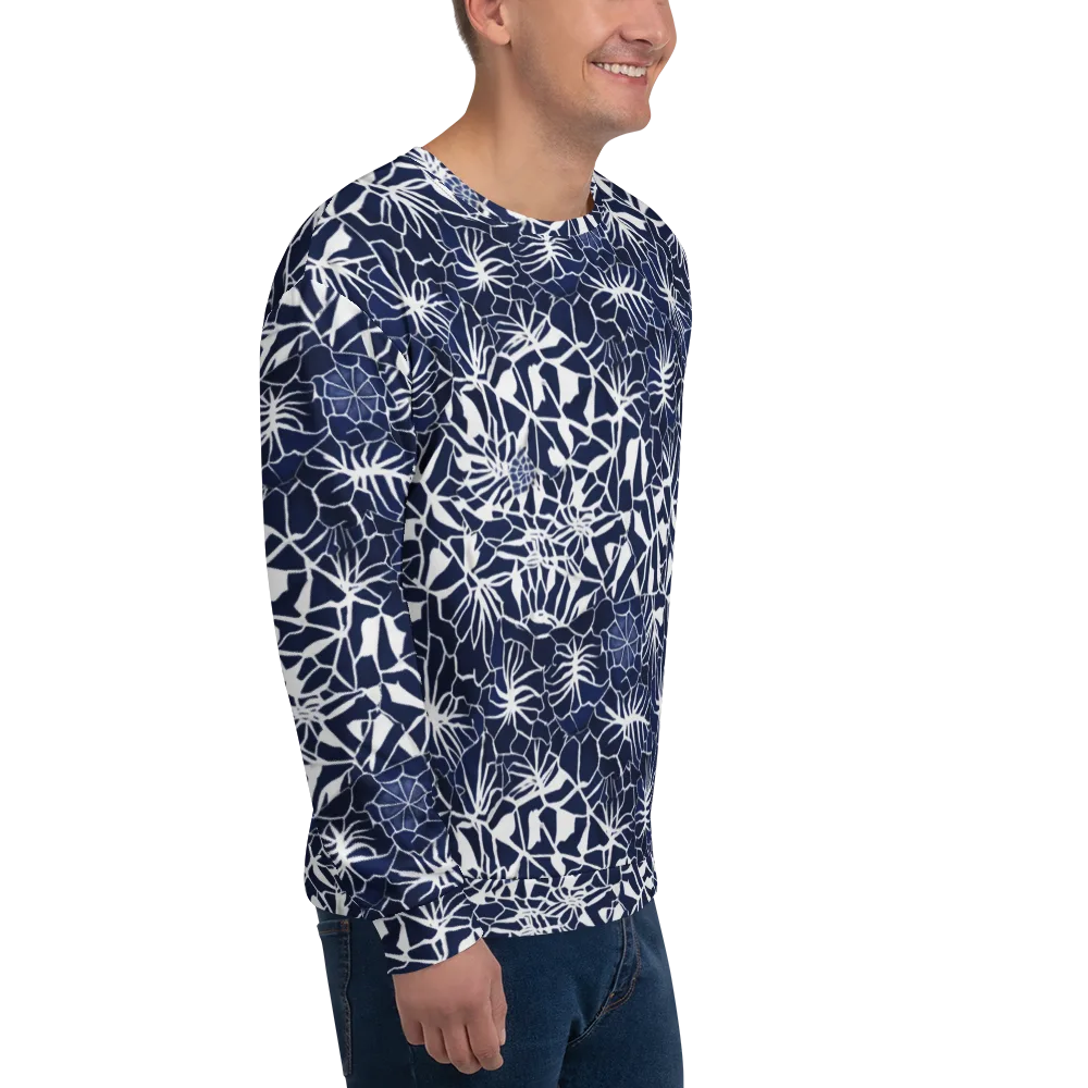 Indigo Bloom on Sweatshirt — Right Front