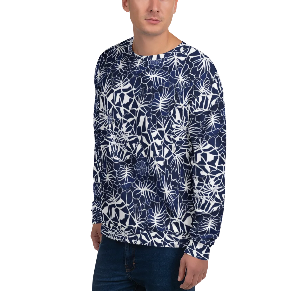 Indigo Bloom on Sweatshirt — Left Front