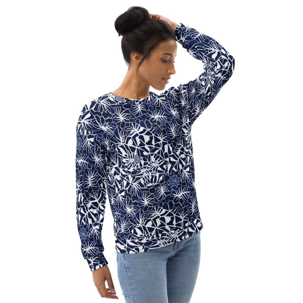 Indigo Bloom on Sweatshirt — Right Front