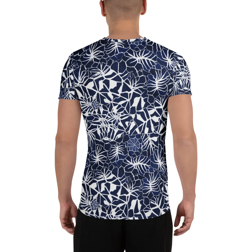 Indigo Bloom on Men's Athletic T-Shirt — Back