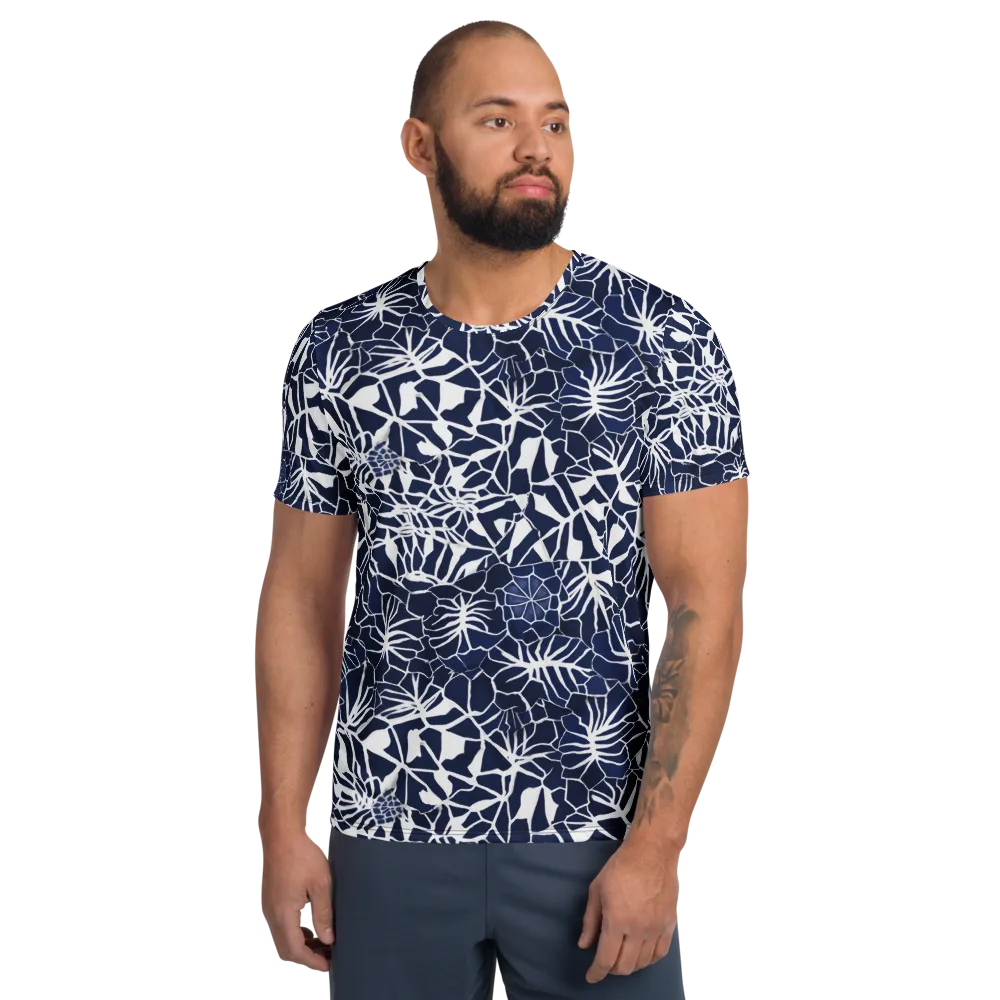 Indigo Bloom on Men's Athletic T-Shirt — Front
