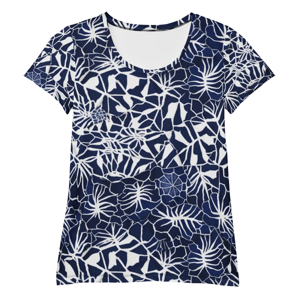 Indigo Bloom on Women's Athletic T-Shirt — Front
