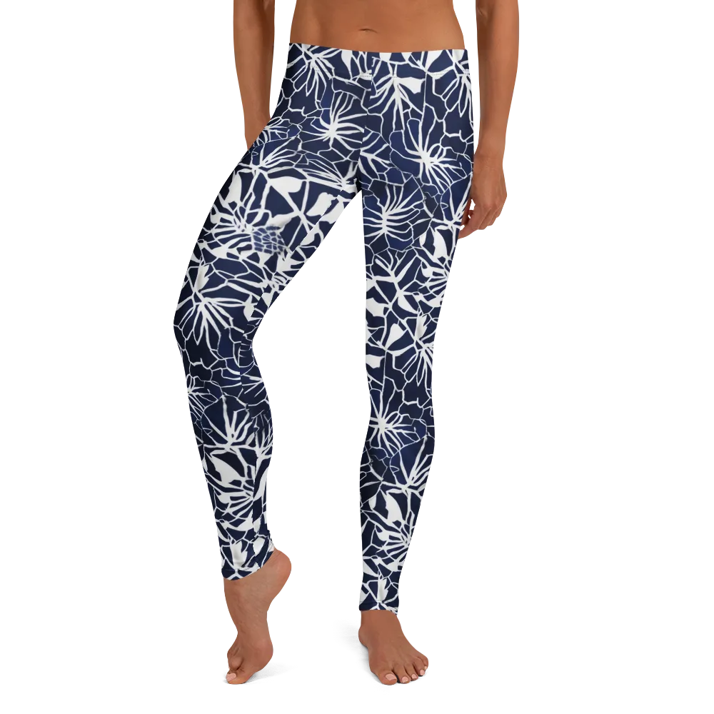 Indigo Bloom on Leggings — Front