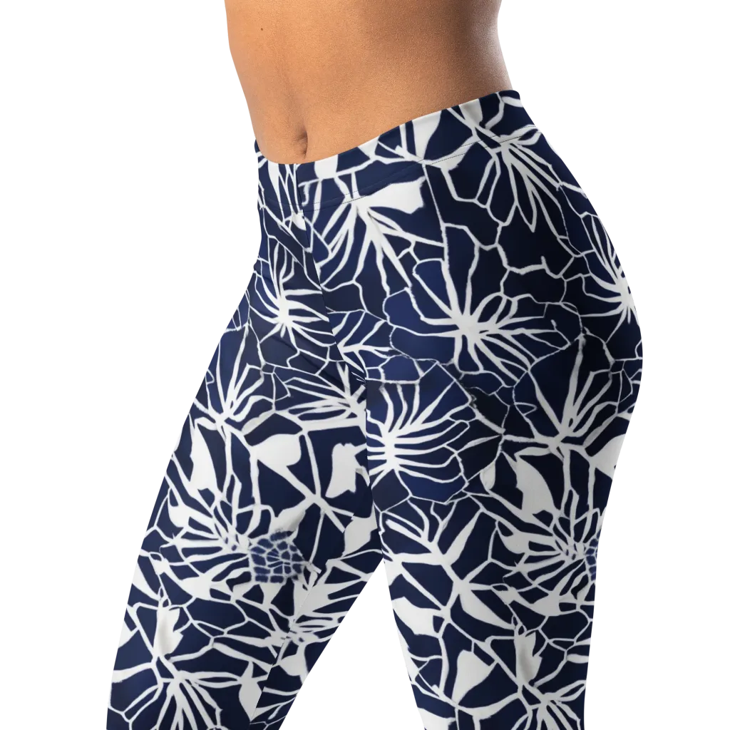 Indigo Bloom on Leggings — Left Front