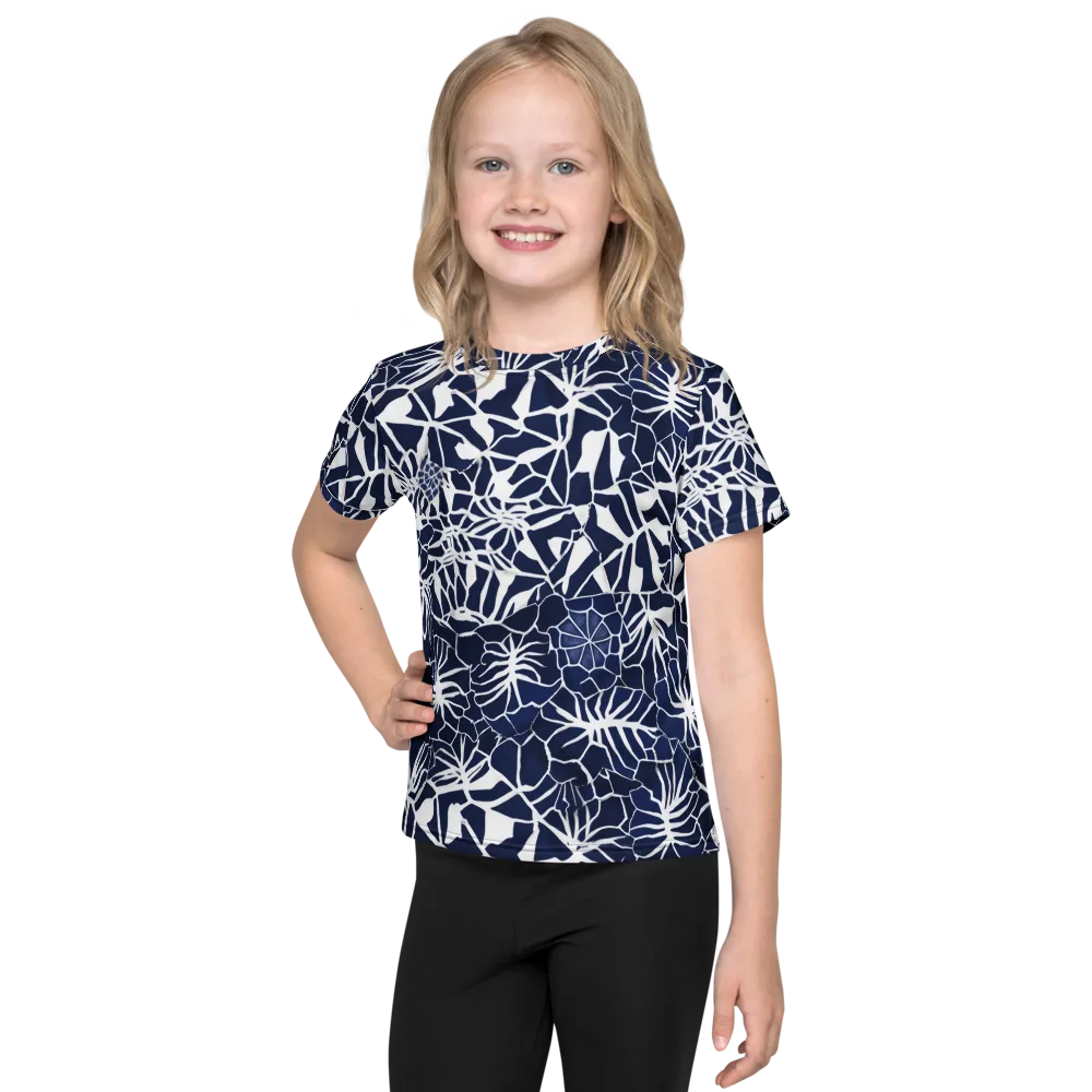 Indigo Bloom on Kids Crew Neck T-Shirt — Front
