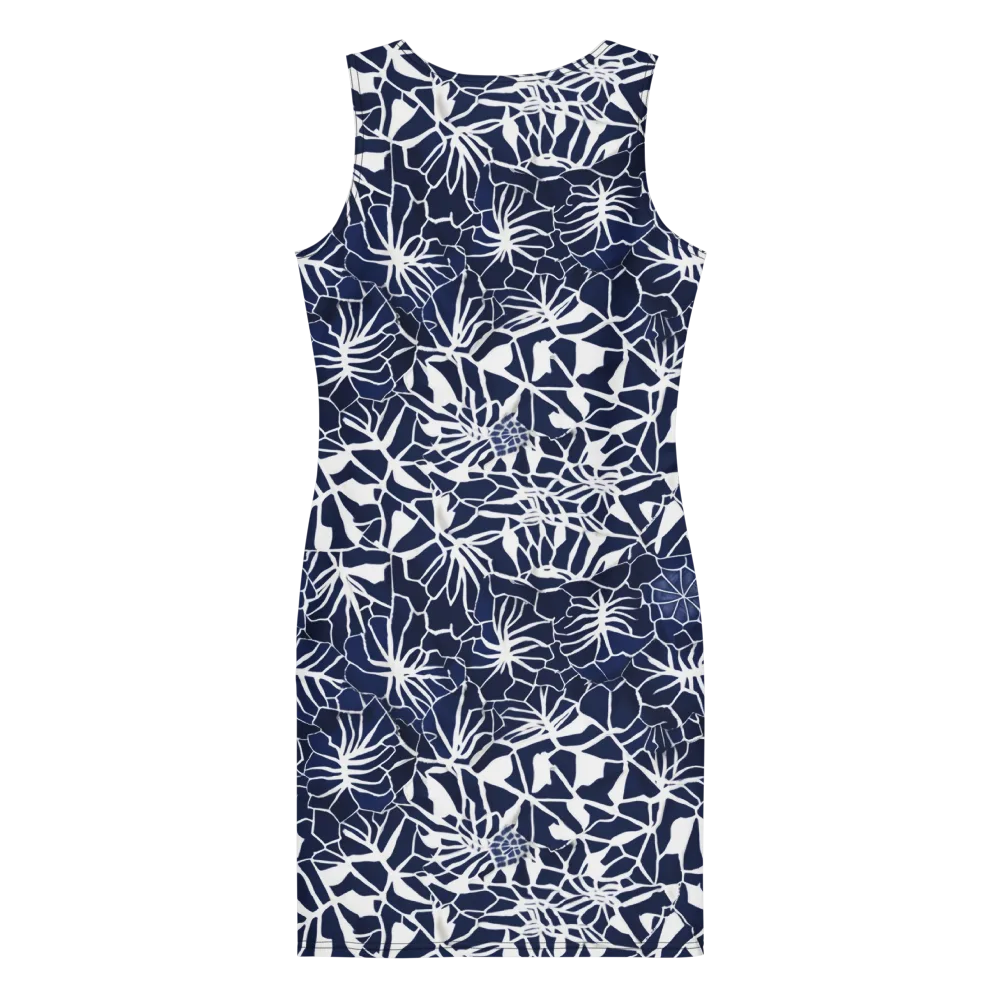 Indigo Bloom on Bodycon Dress — Back