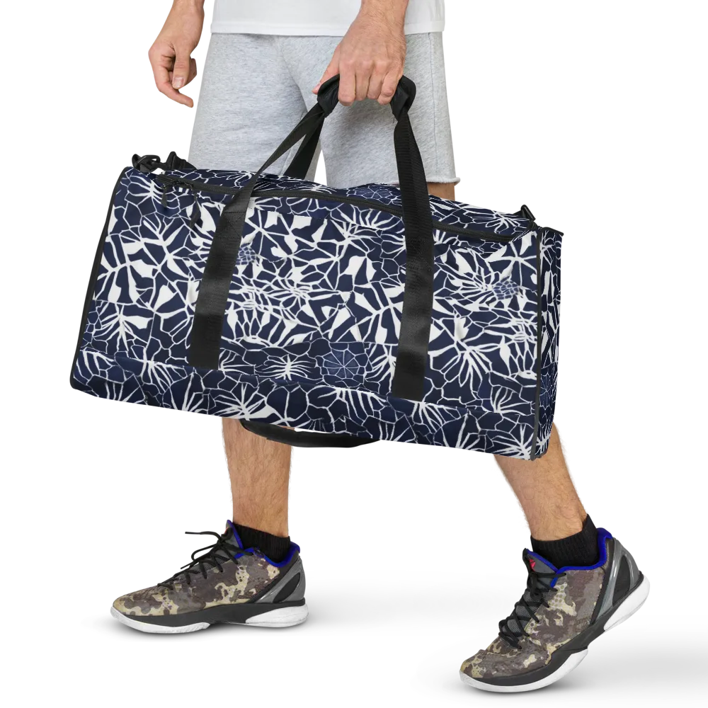 Indigo Bloom on Duffle Bag — Front